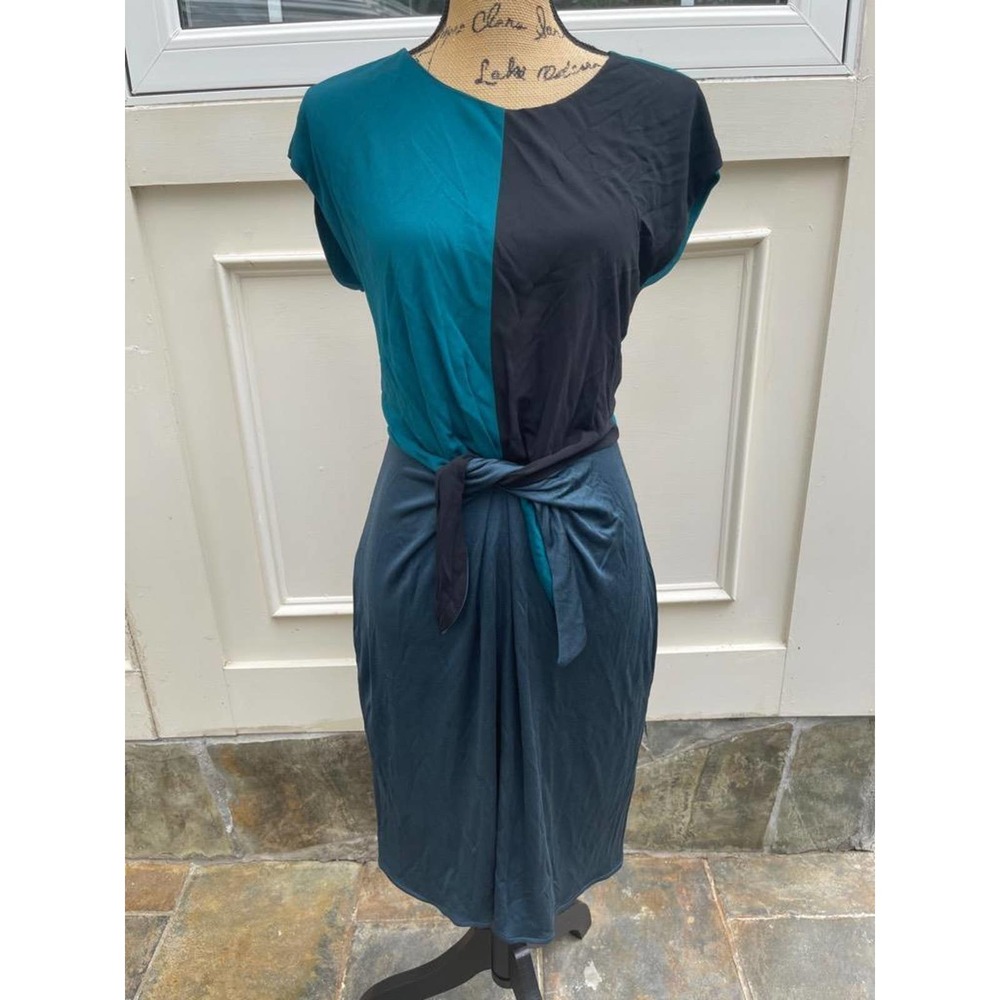 ISSA LONDON colorblock tie front dress size US 2 UK 6 (DR100